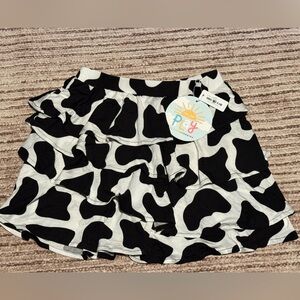 Brand New Little Sleepies Toy Story Moo Crew Ruffle Skort Skirt Black and White